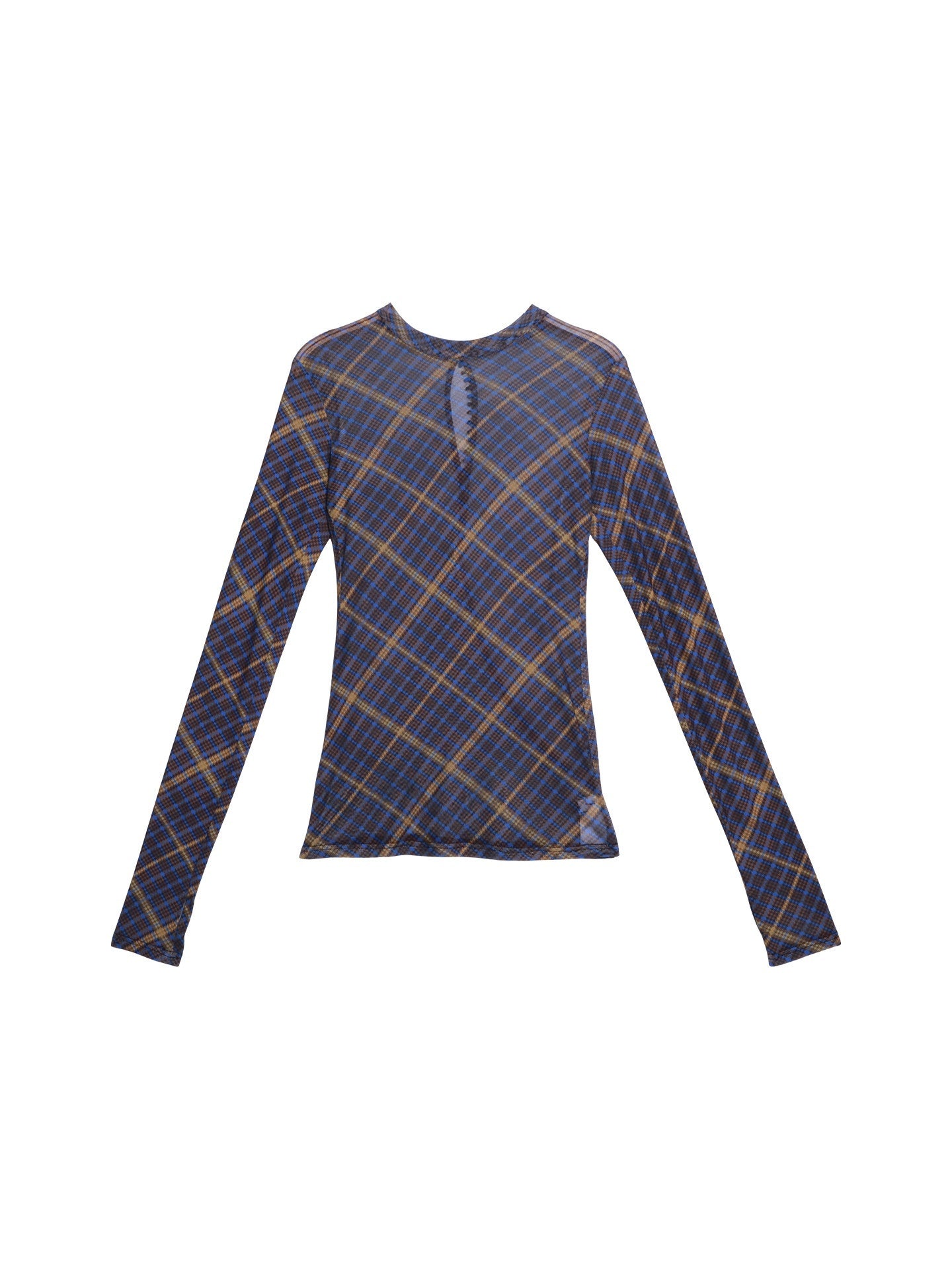 badtaste_Western_Plaid_Two_Way_Print_Mesh_Cutout_Women's_Long_Sleeve_T-shirts_972205030534_MISSTT