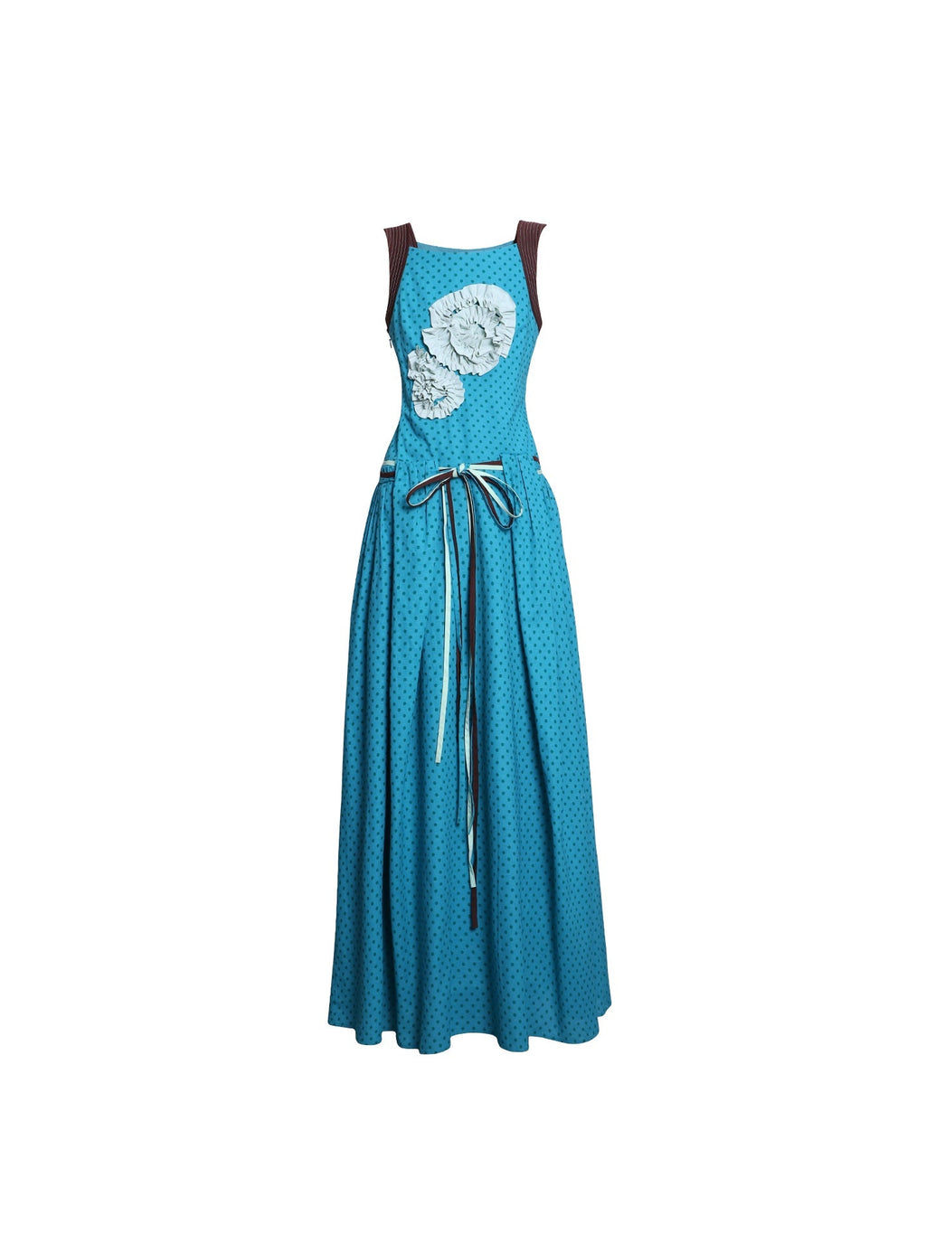 badtaste_Western_Polka_Dot_3d_Rosette_Women's_Linen_Slip_Maxi_Dresses_936999089970_MISSTT
