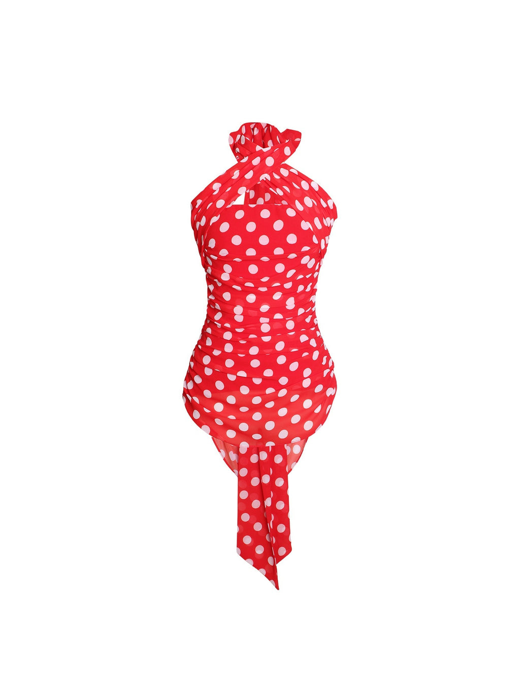 badtaste_Western_Retro_Colorblock_Polka_Dot_Tie_Back_Women's_Halter_Tops_937015337018_MISSTT