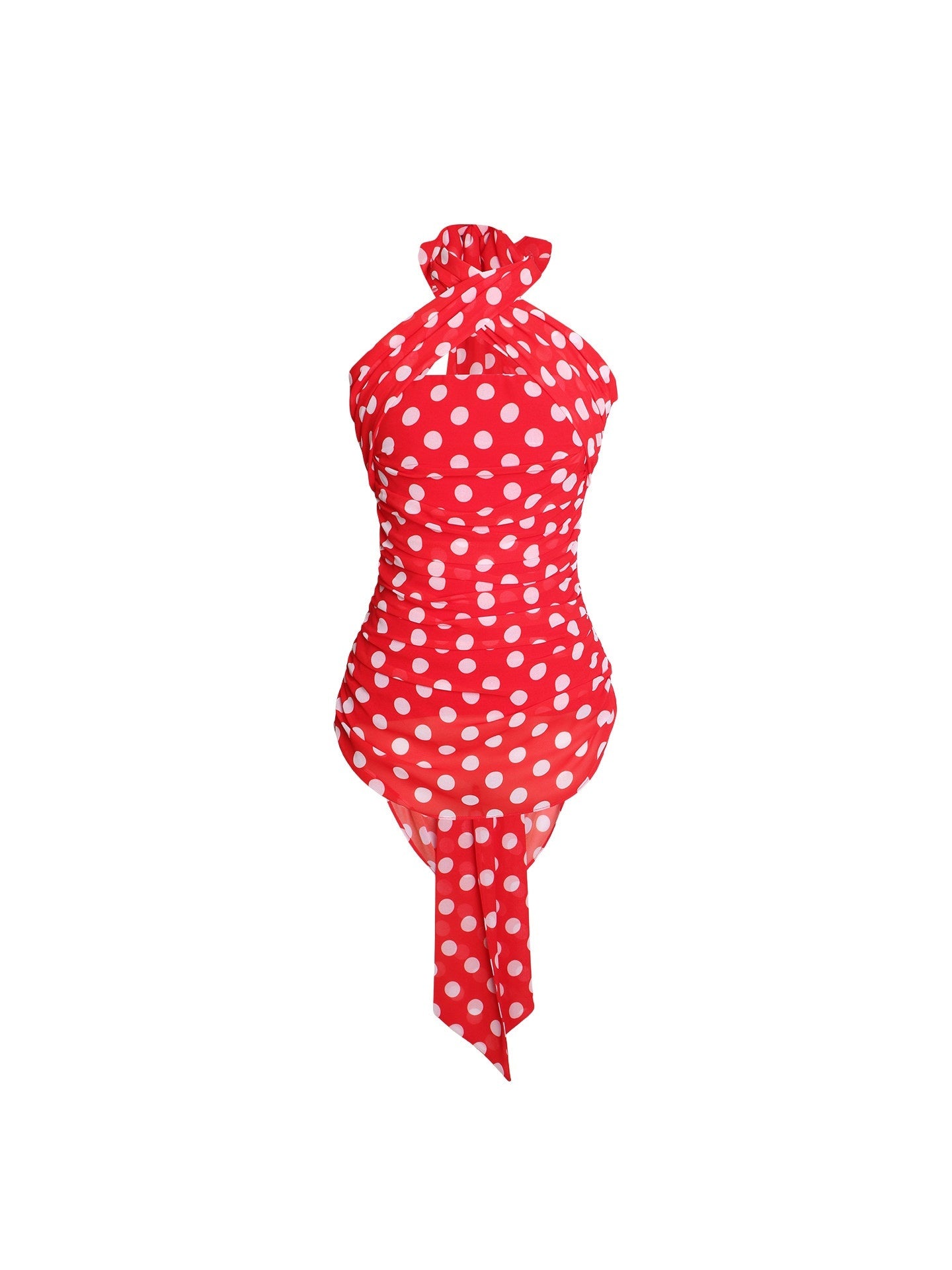 badtaste_Western_Retro_Colorblock_Polka_Dot_Tie_Back_Women's_Halter_Tops_937015337018_MISSTT