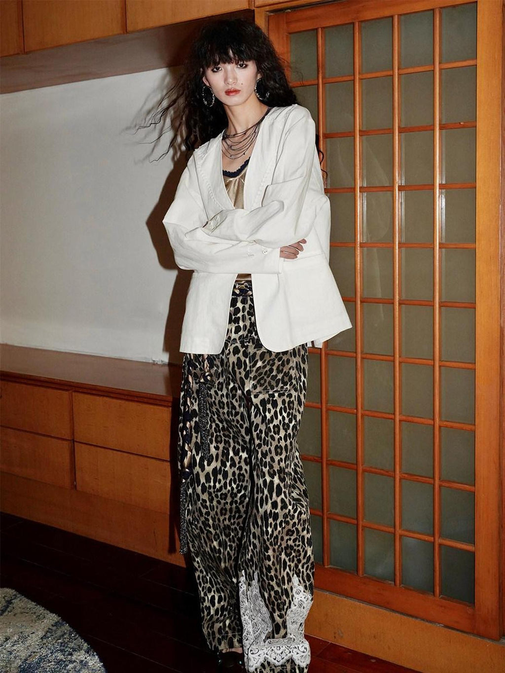 badtaste Western Retro Solid Original Loose Fit Heavyweight Women's Cotton Linen Blazers