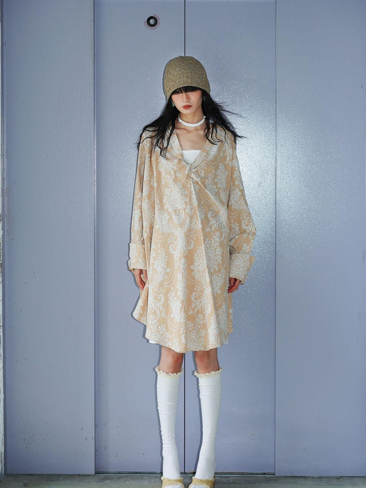 badtaste Western Reversible Floral Jacquard Gold Foil Women's Cotton Shirts