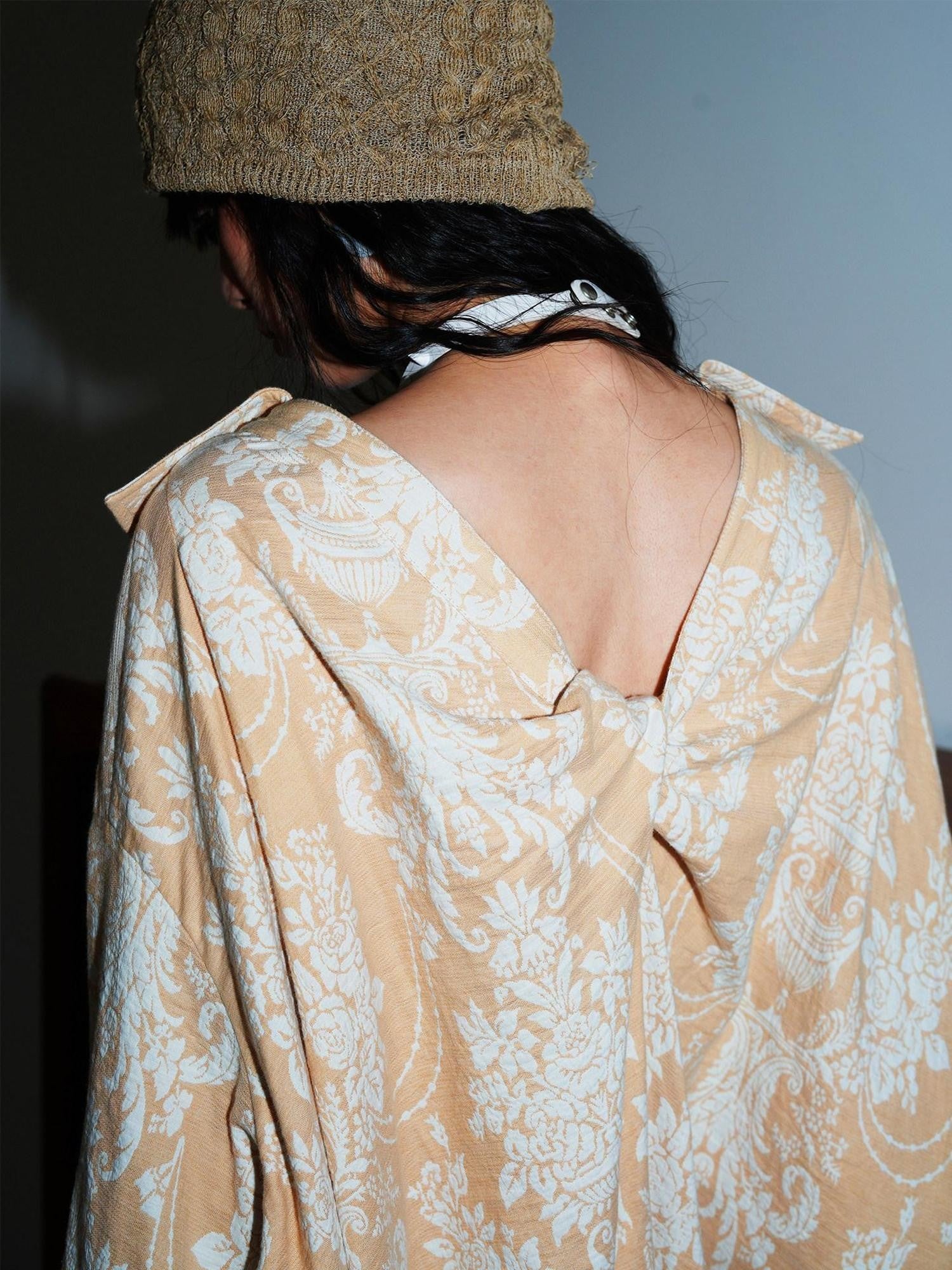 badtaste Western Reversible Floral Jacquard Gold Foil Women's Cotton Shirts