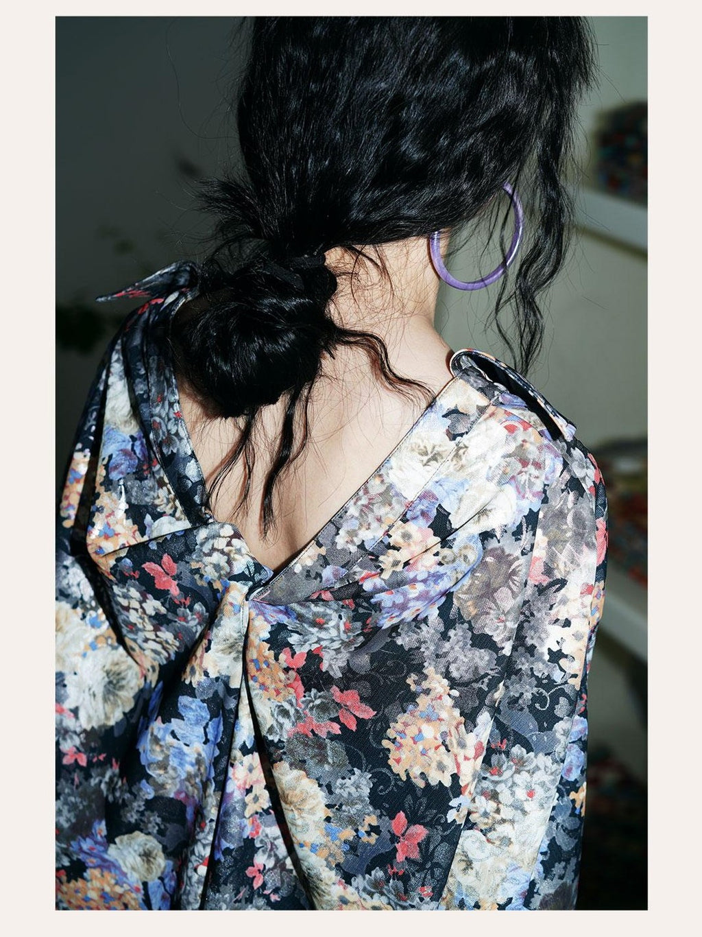 badtaste Western Reversible Floral Jacquard Gold Foil Women's Cotton Shirts