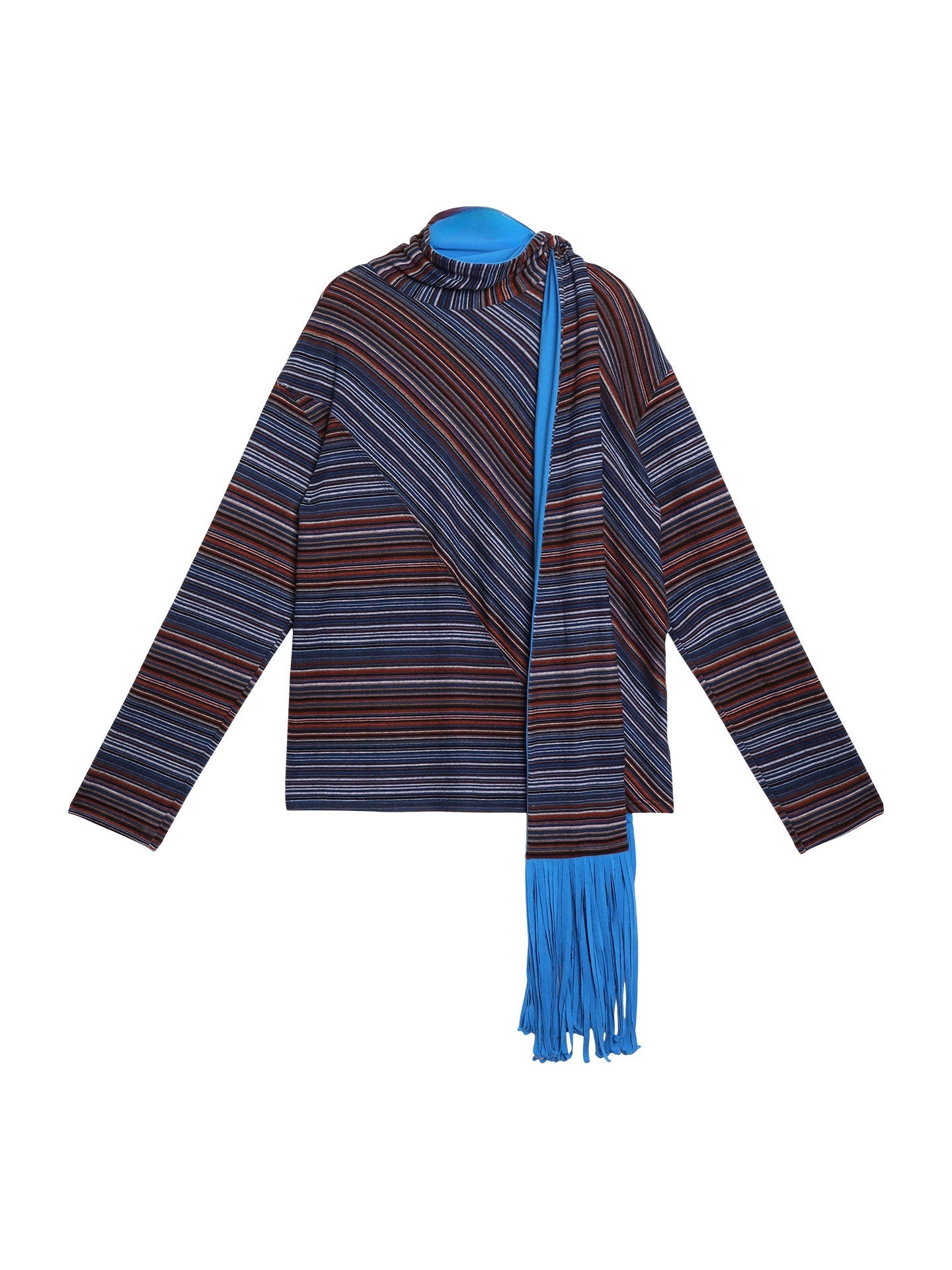 badtaste_Western_Scarf_Attached_Striped_Brushed_Loose_Women's_Long_Sleeve_T-shirts_1000938812904_MISSTT