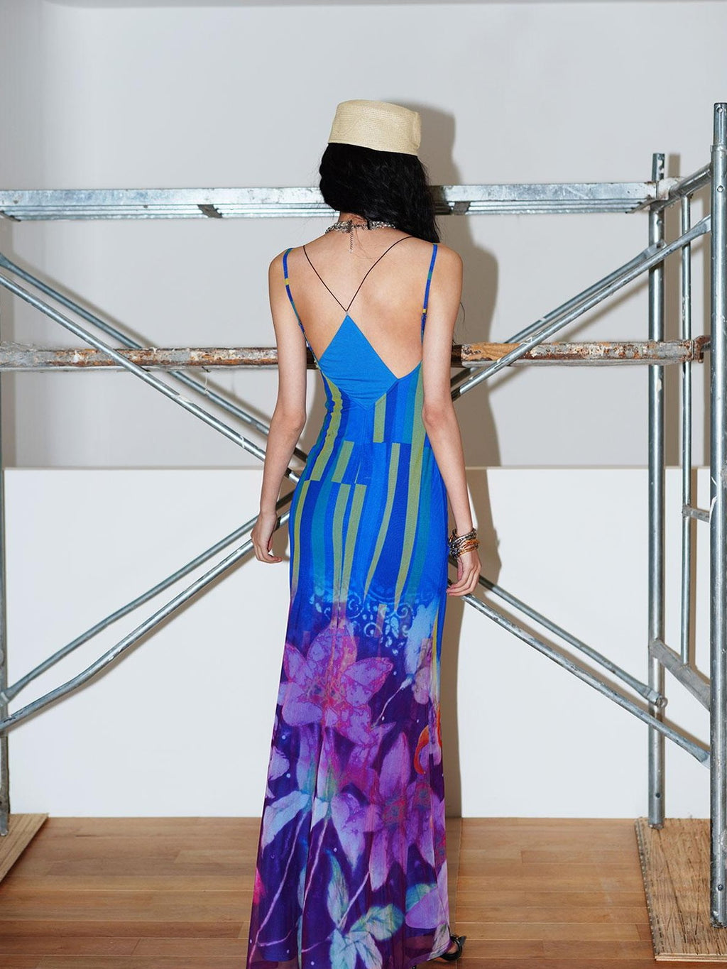 badtaste Western Slim Fit Printed Faux Two Piece Women's Slip Maxi Dresses