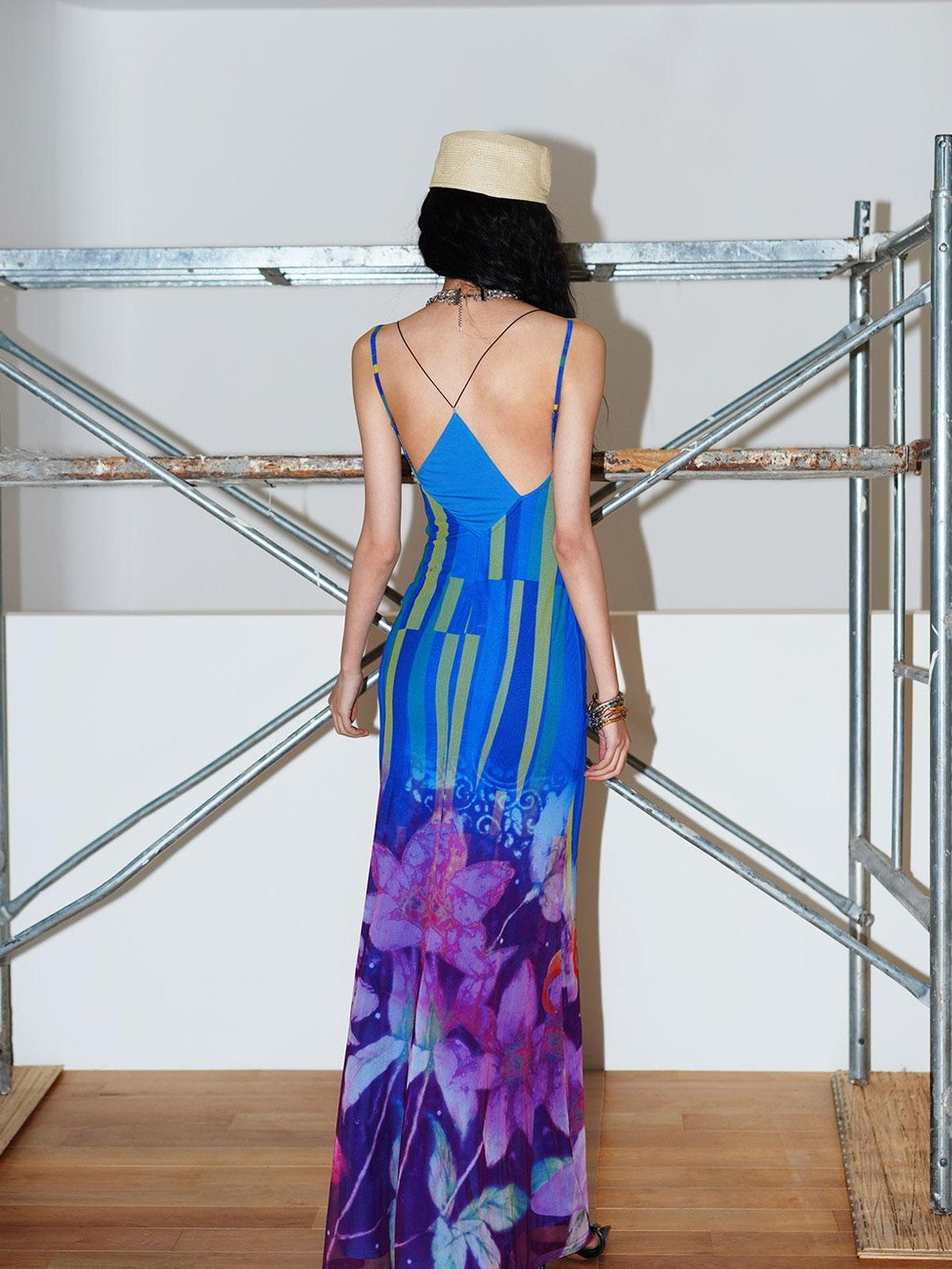 badtaste Western Slim Fit Printed Faux Two Piece Women's Slip Maxi Dresses