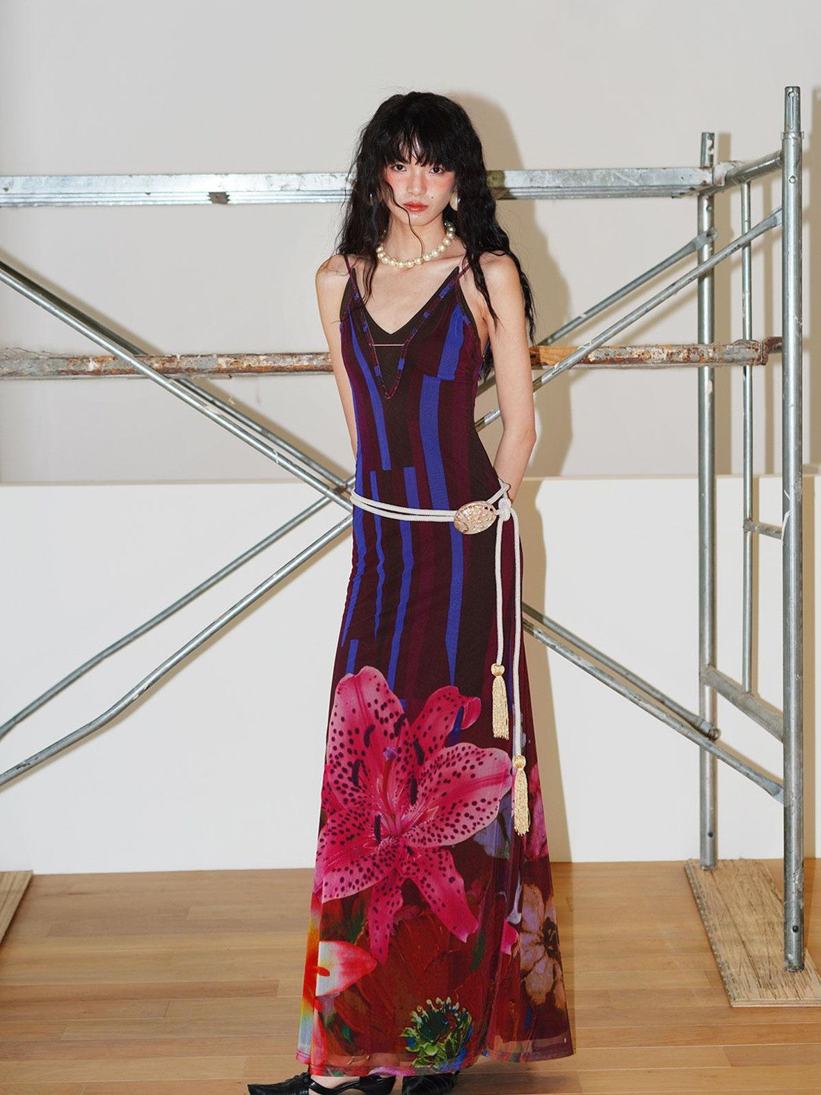 badtaste Western Slim Fit Printed Faux Two Piece Women's Slip Maxi Dresses
