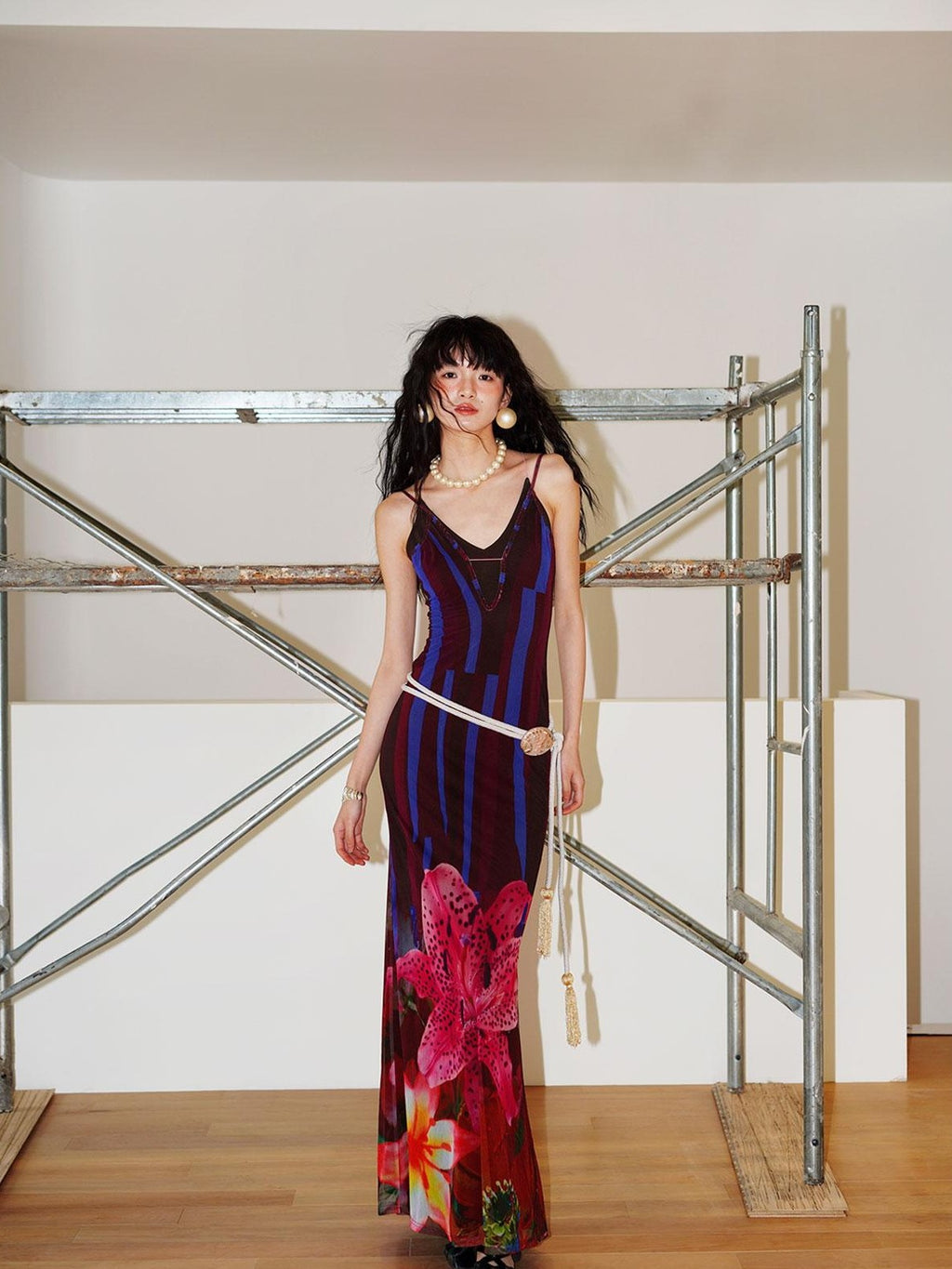 badtaste Western Slim Fit Printed Faux Two Piece Women's Slip Maxi Dresses