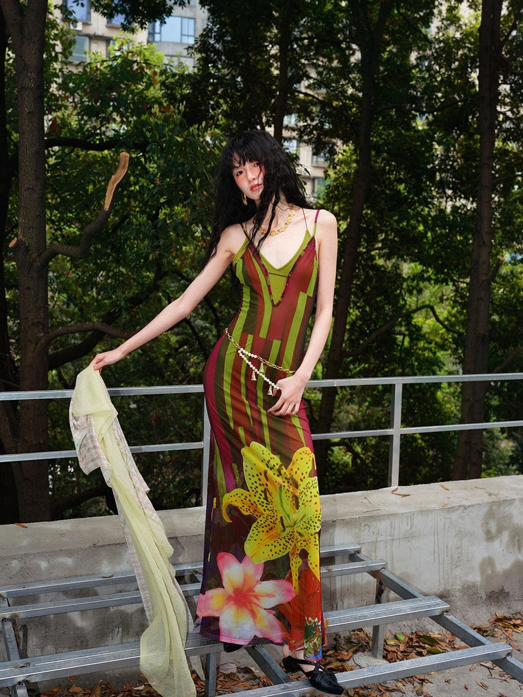 badtaste Western Slim Fit Printed Faux Two Piece Women's Slip Maxi Dresses