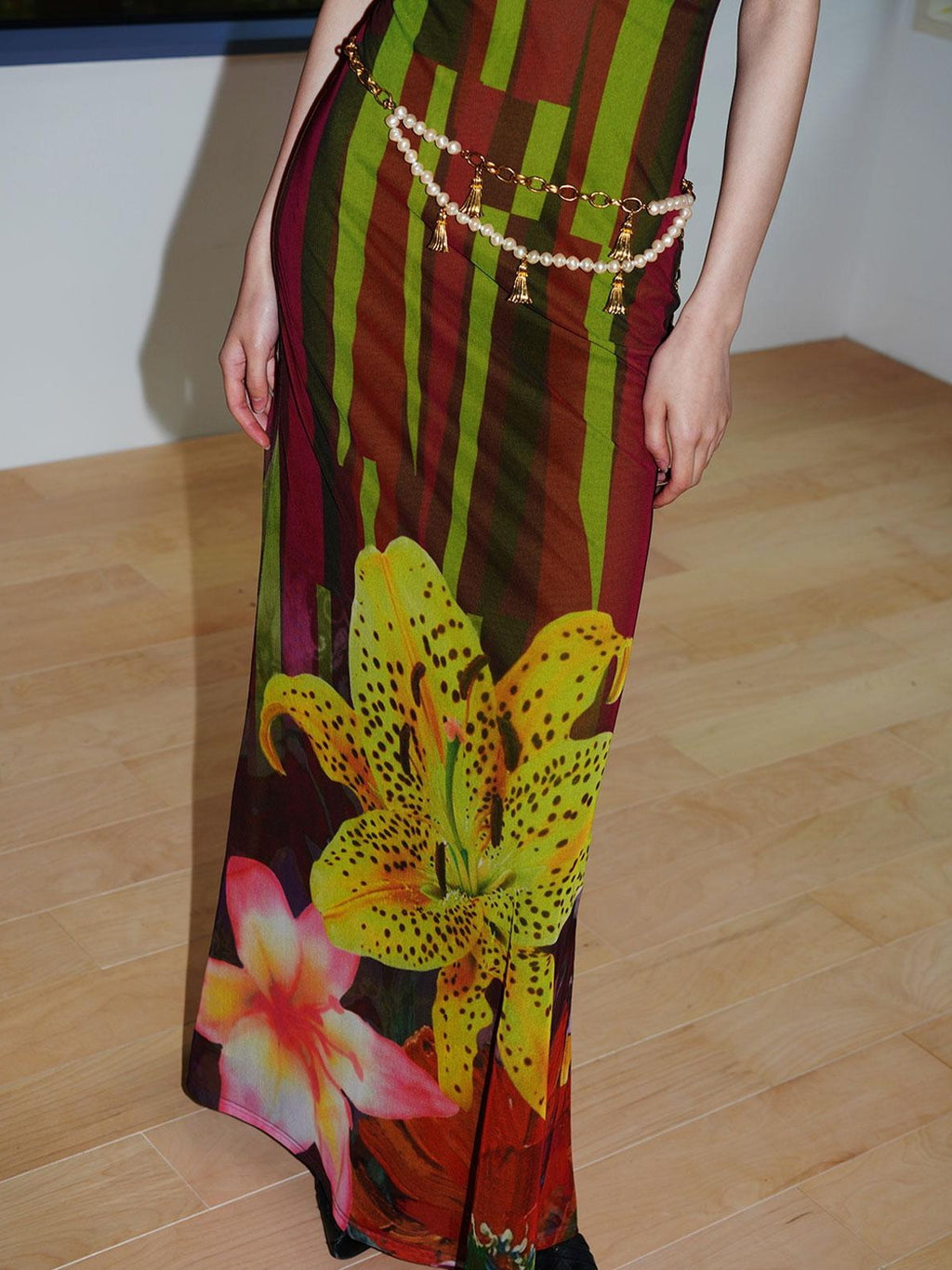 badtaste Western Slim Fit Printed Faux Two Piece Women's Slip Maxi Dresses