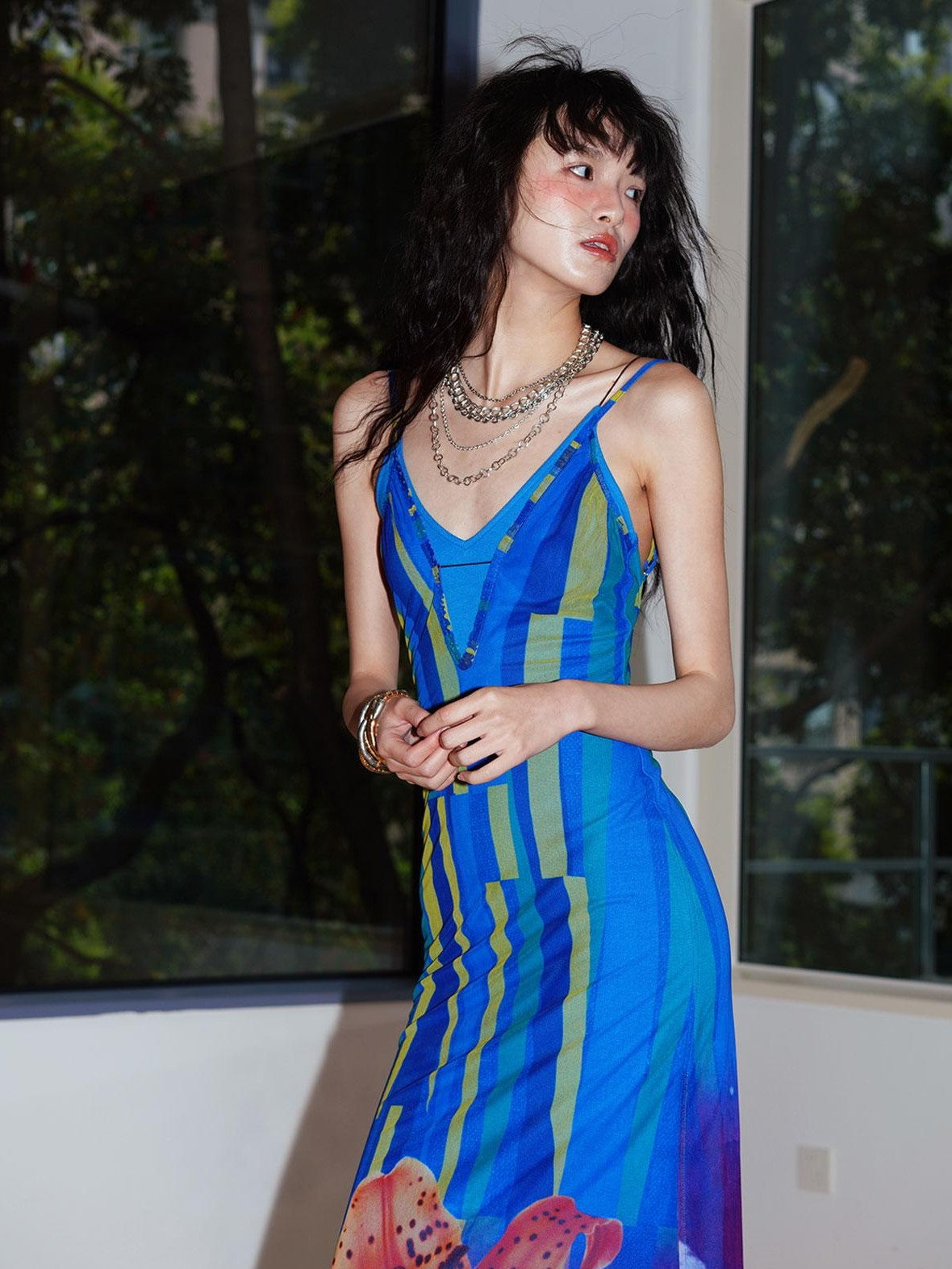 badtaste Western Slim Fit Printed Faux Two Piece Women's Slip Maxi Dresses