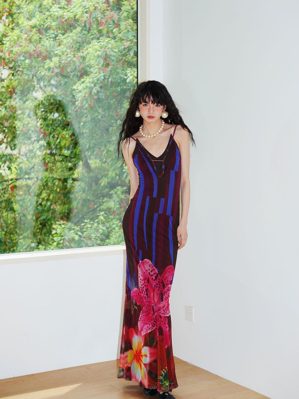 badtaste Western Slim Fit Printed Faux Two Piece Women's Slip Maxi Dresses