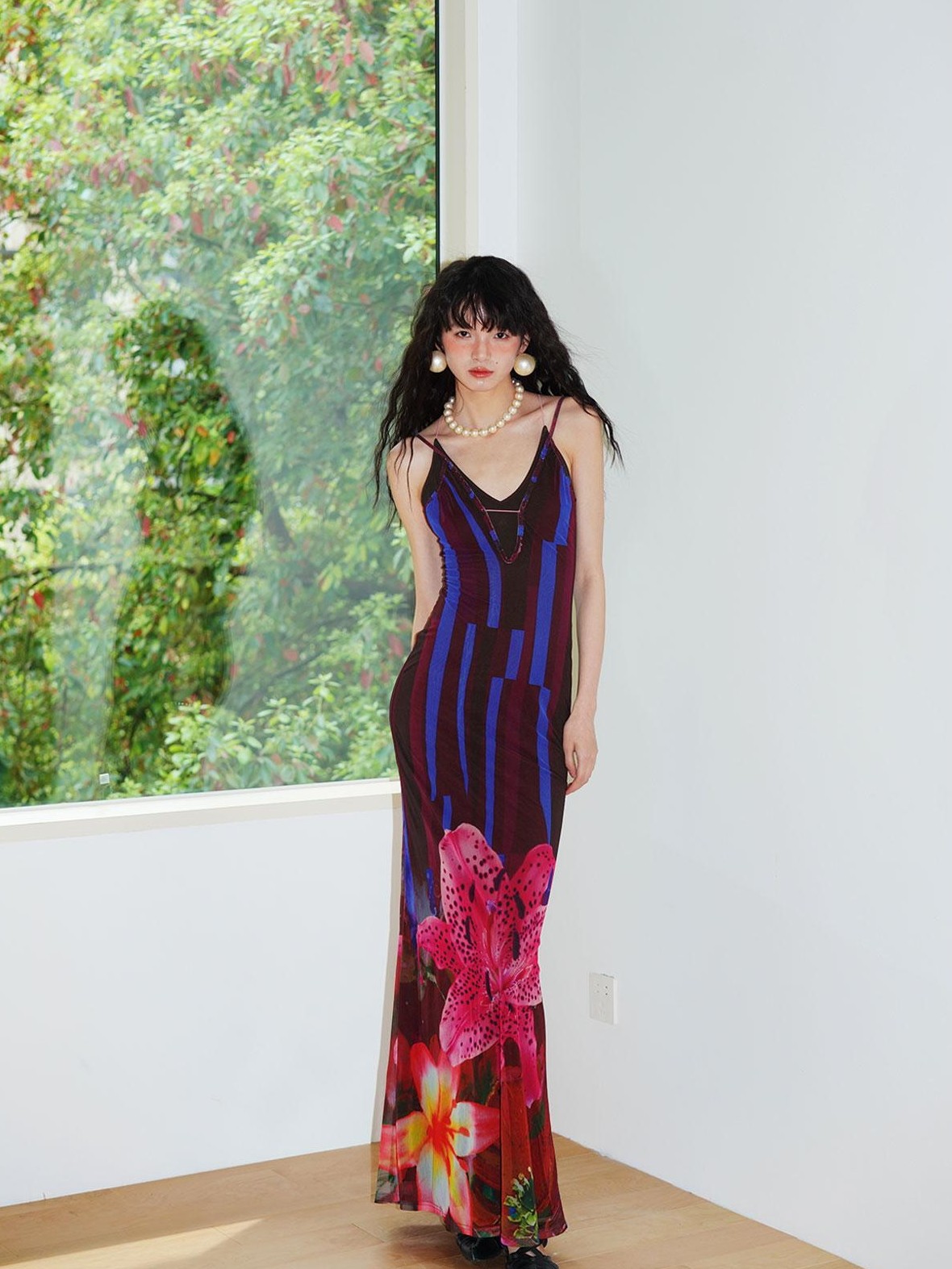 badtaste Western Slim Fit Printed Faux Two Piece Women's Slip Maxi Dresses