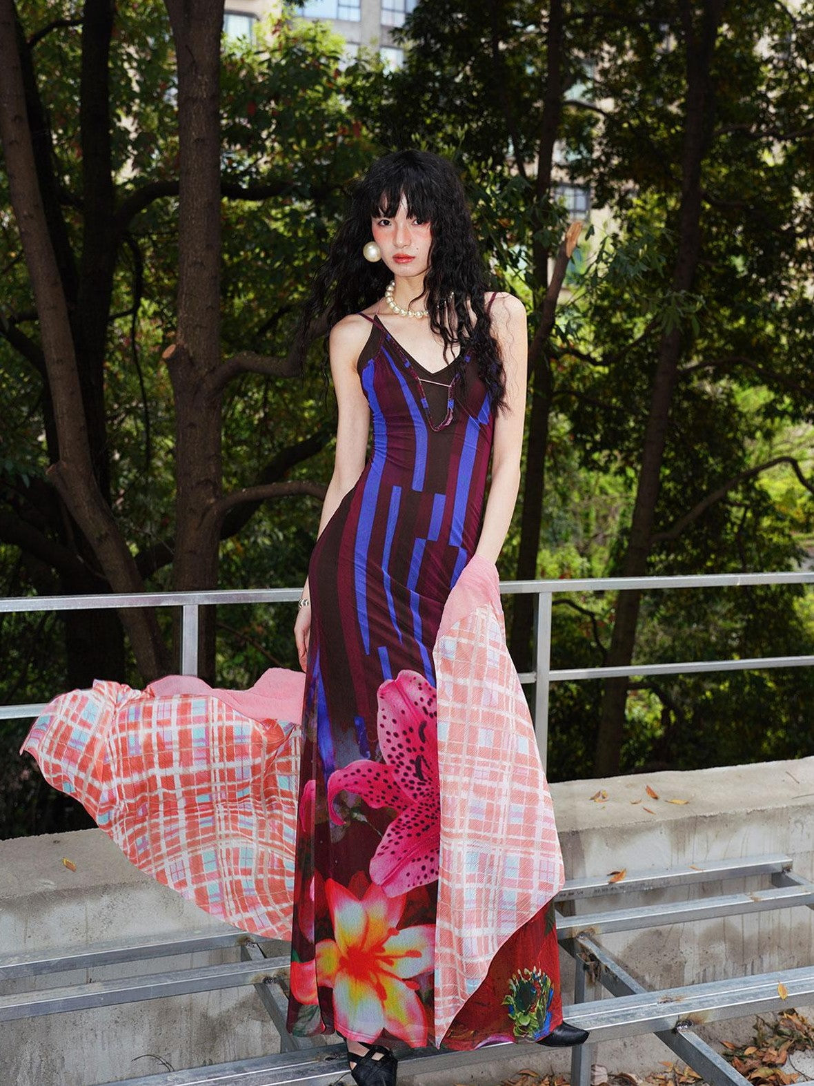 badtaste Western Slim Fit Printed Faux Two Piece Women's Slip Maxi Dresses