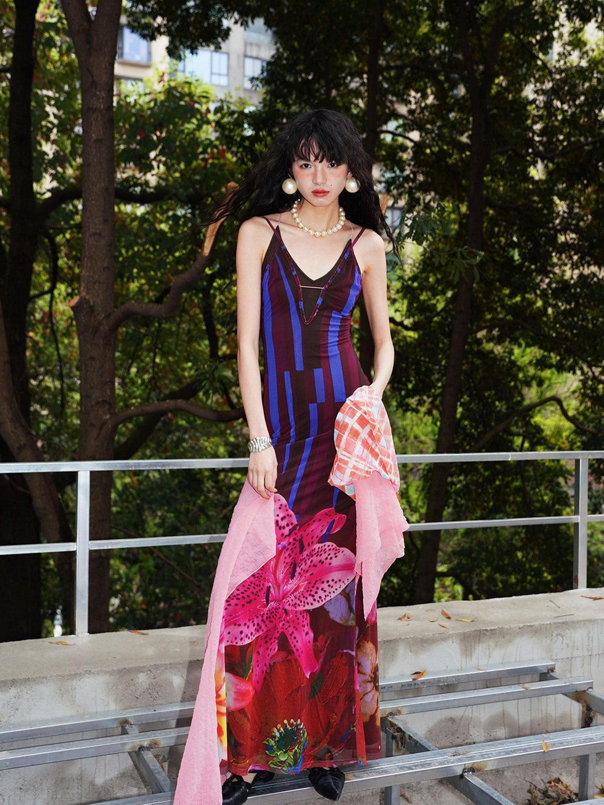 badtaste Western Slim Fit Printed Faux Two Piece Women's Slip Maxi Dresses
