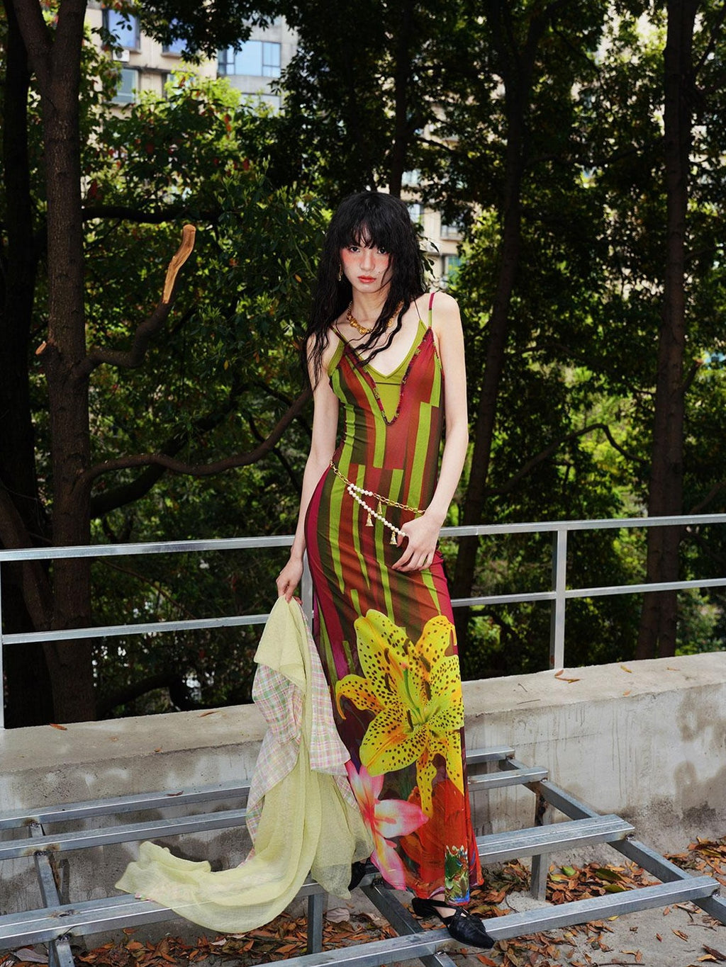 badtaste Western Slim Fit Printed Faux Two Piece Women's Slip Maxi Dresses