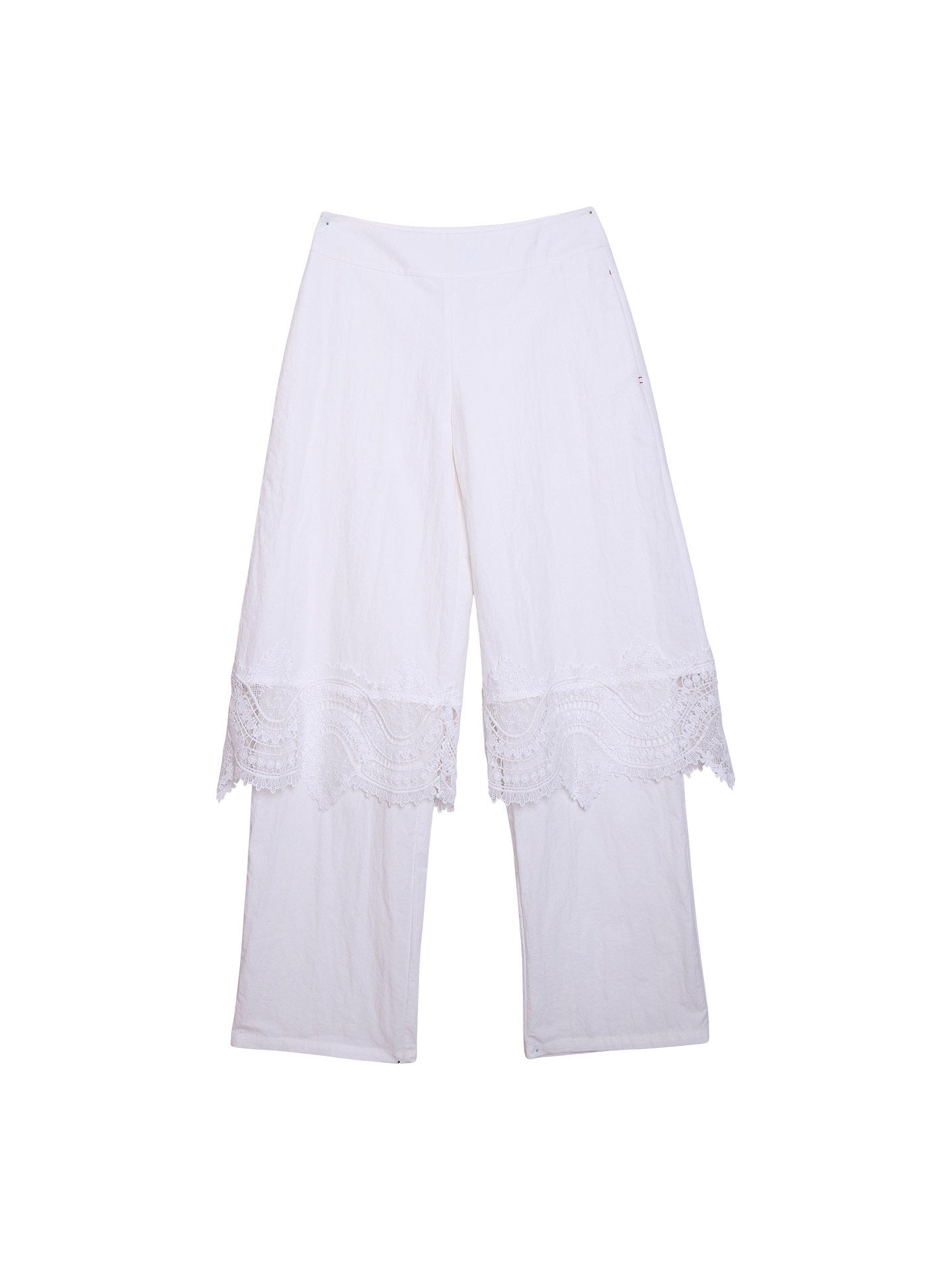 badtaste_Western_Solid_Lace_Splice_Faux_Two_Piece_Women's_Cotton_Wide-leg_Pants_936453026460_MISSTT