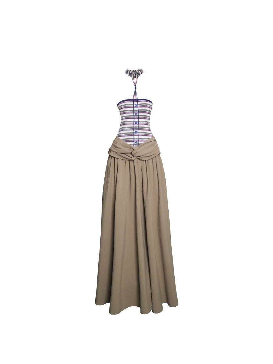 badtaste_Western_Striped_Halter_Colorblock_Faux_Two_Piece_Women's_Strapless_Maxi_Dresses_907971566545_MISSTT