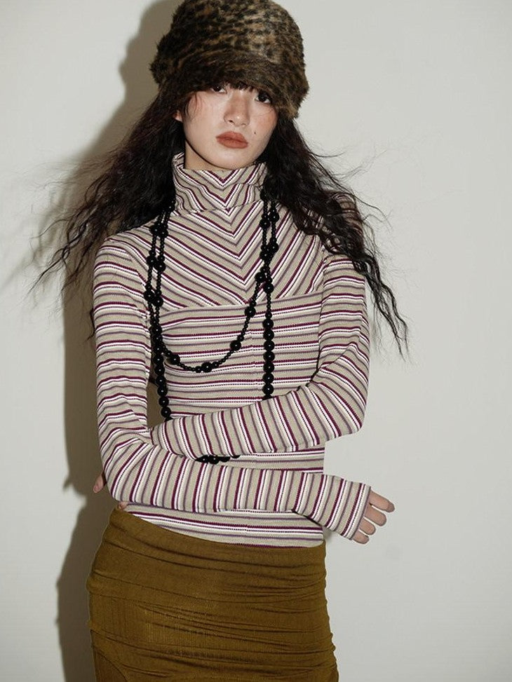 badtaste Western Striped Layered Vintage Long Sleeve Women's Casual Maxi Dresses