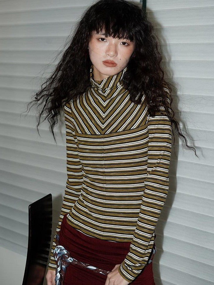 badtaste Western Striped Layered Vintage Long Sleeve Women's Casual Maxi Dresses