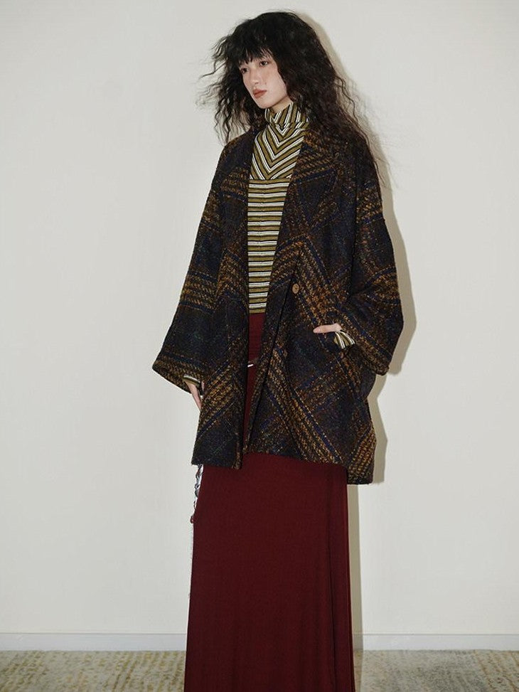 badtaste Western Striped Layered Vintage Long Sleeve Women's Casual Maxi Dresses