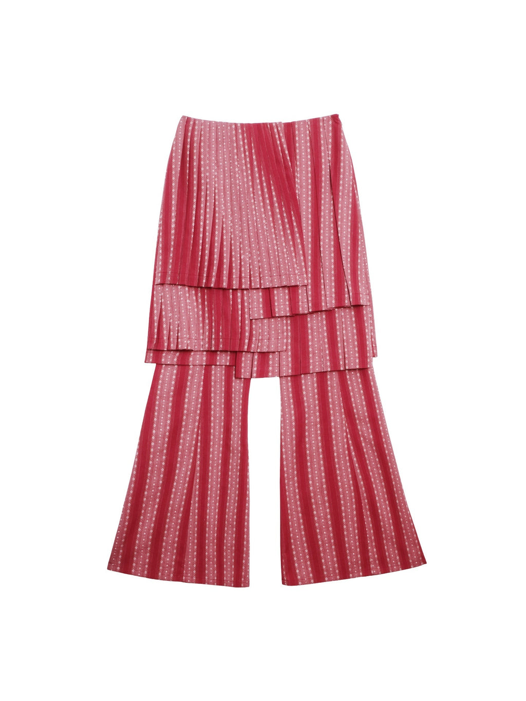 badtaste_Western_Striped_Pleated_Faux_Two_Piece_Women's_Lace_Trim_Flare_Pants_998789743829_MISSTT