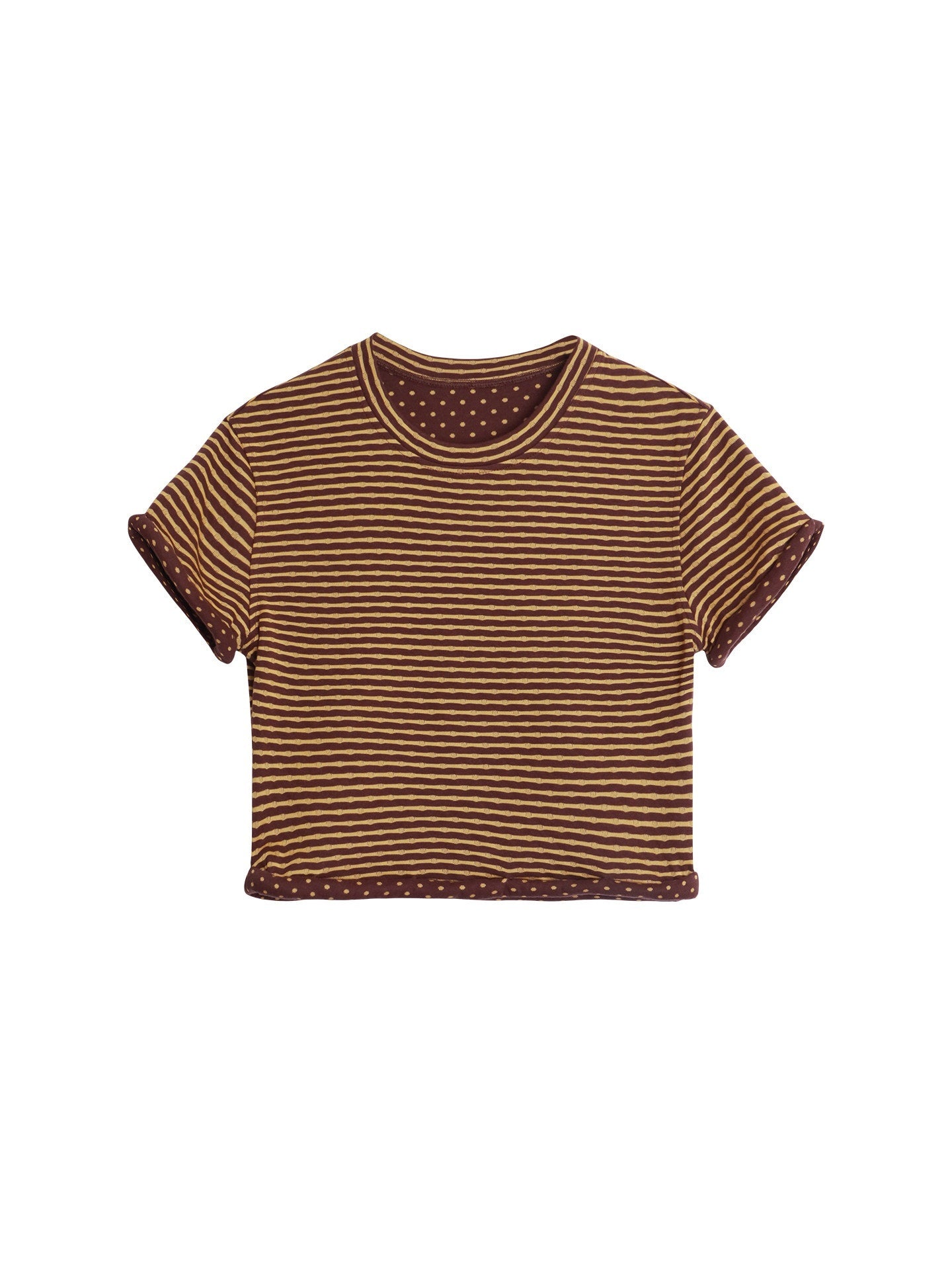 badtaste_Western_Striped_Rolled_Hem_Layered_Women's_Cotton_Blend_Short_Sleeve_T-shirts_972463024684_MISSTT