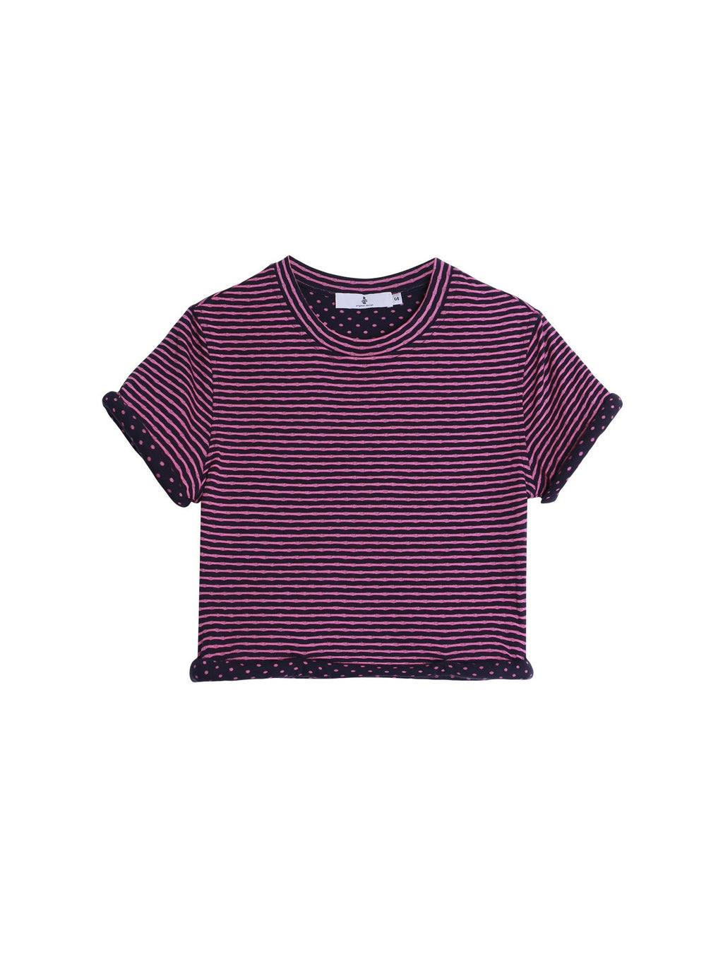 badtaste_Western_Striped_Rolled_Hem_Layered_Women's_Cotton_Blend_Short_Sleeve_T-shirts_972463024684_MISSTT