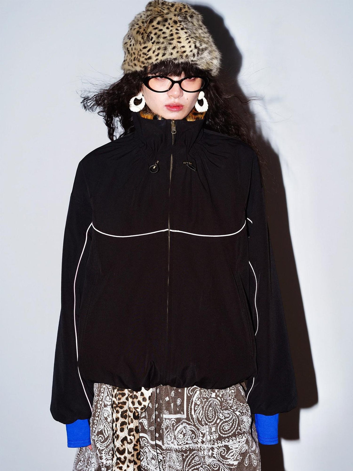 badtaste Western Vintage Colorblock Leopard Reversible Oversized Women's Faux Fur Coats