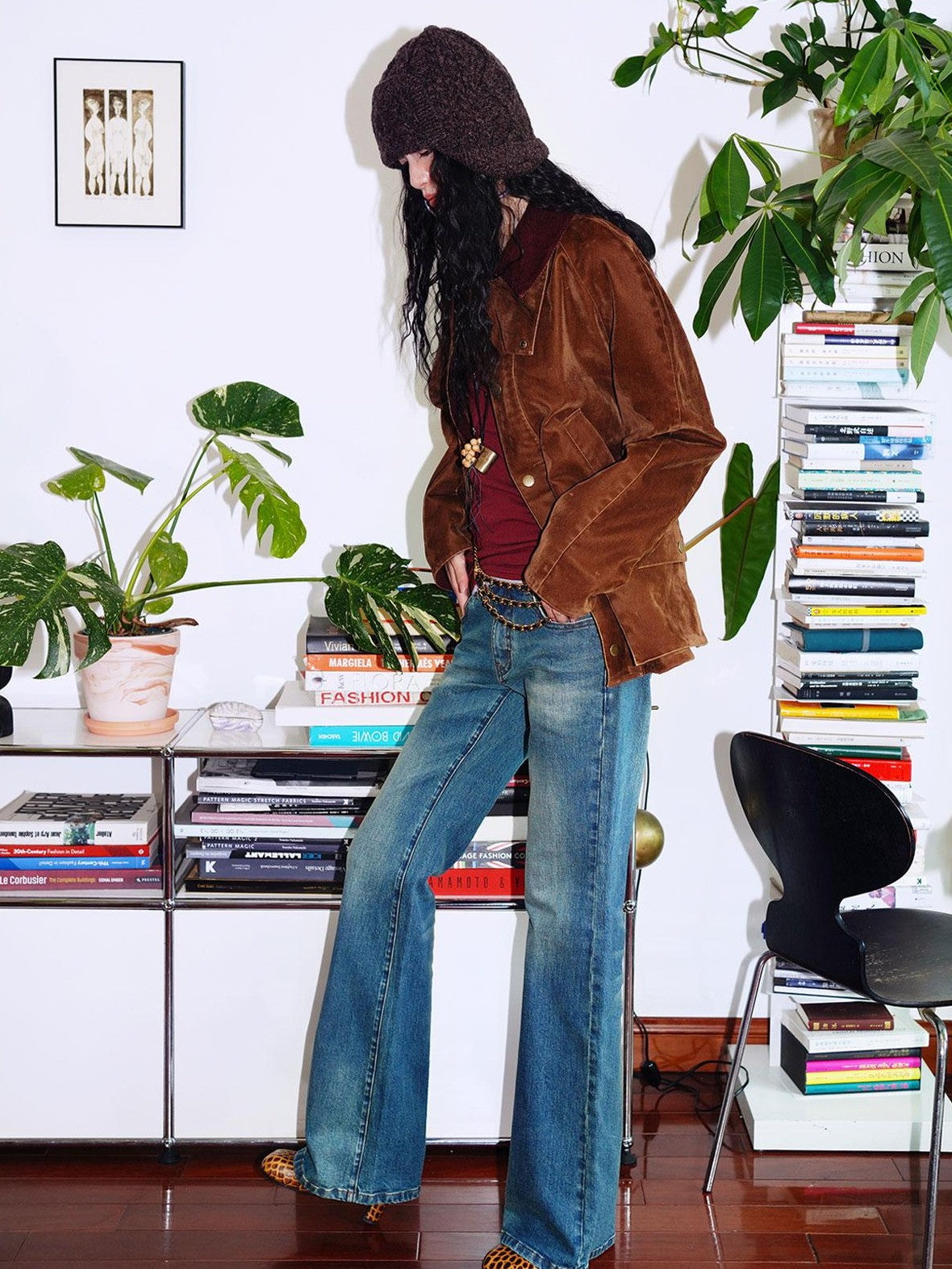 badtaste Western Vintage Machine Embroidered Slim Low Waist Women's Cotton Flare Jeans