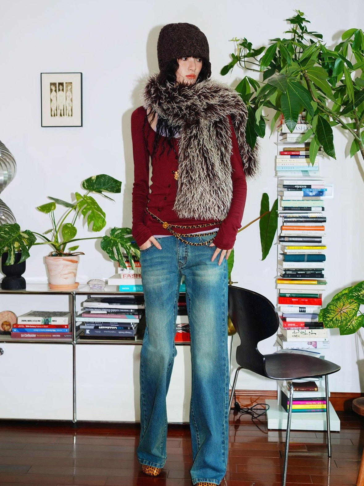 badtaste Western Vintage Machine Embroidered Slim Low Waist Women's Cotton Flare Jeans