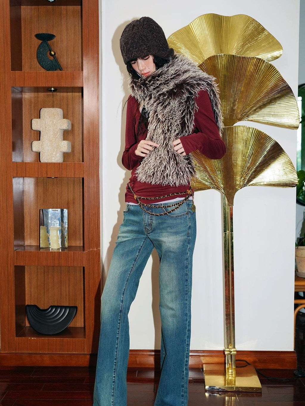 badtaste Western Vintage Machine Embroidered Slim Low Waist Women's Cotton Flare Jeans