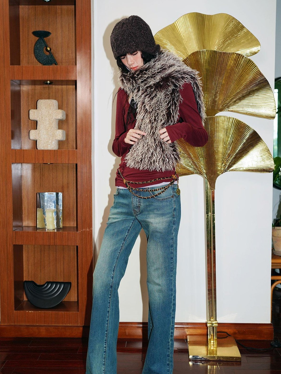 badtaste Western Vintage Machine Embroidered Slim Low Waist Women's Cotton Flare Jeans