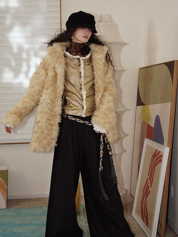 badtaste Western Vintage Metallic Sheen Patchwork Lace Women's Knit Cropped Cardigans