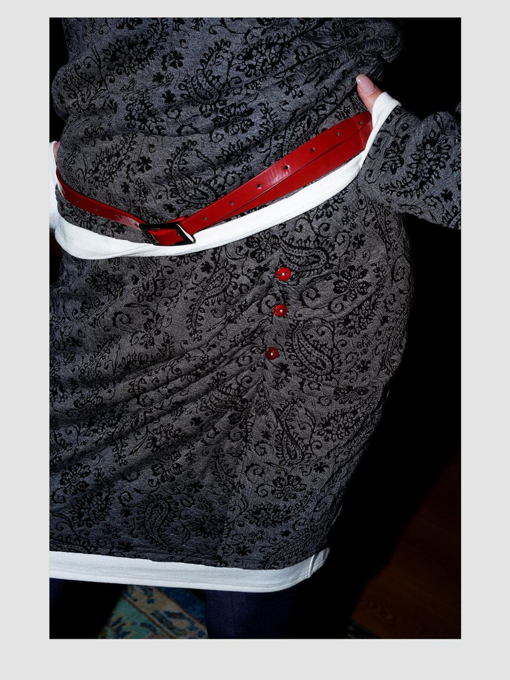 badtaste Western Vintage Paisley Faux Two Piece Sweatshirt Women's Matching Skirt Sets