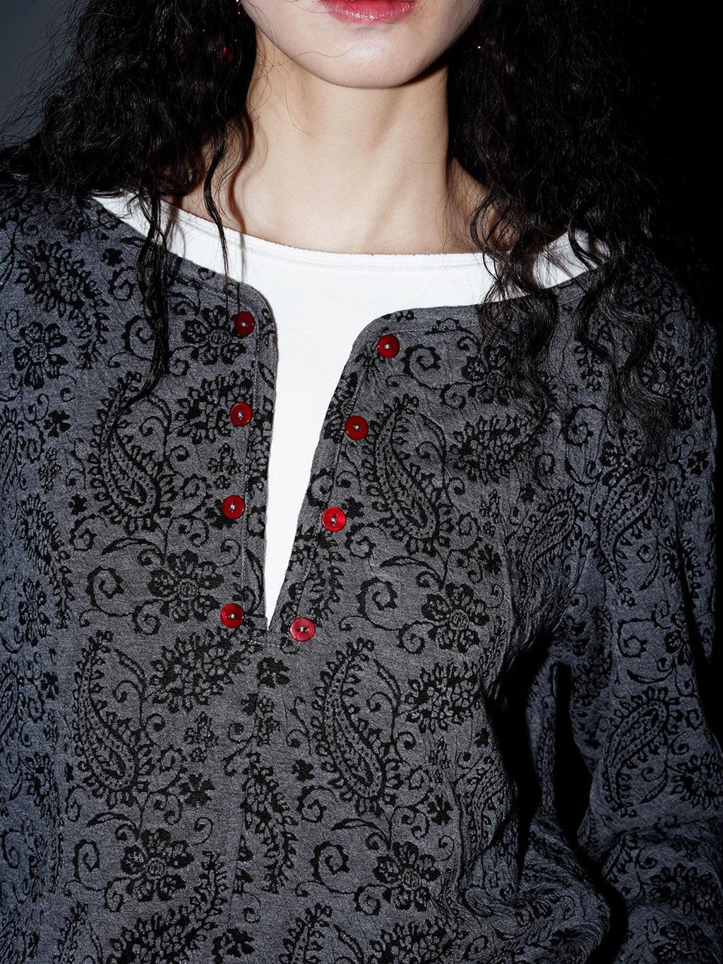 badtaste Western Vintage Paisley Faux Two Piece Sweatshirt Women's Matching Skirt Sets