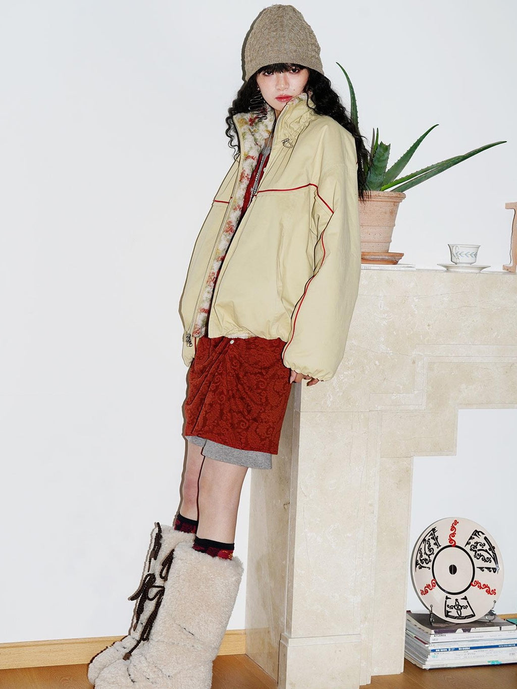 badtaste Western Vintage Paisley Faux Two Piece Sweatshirt Women's Matching Skirt Sets