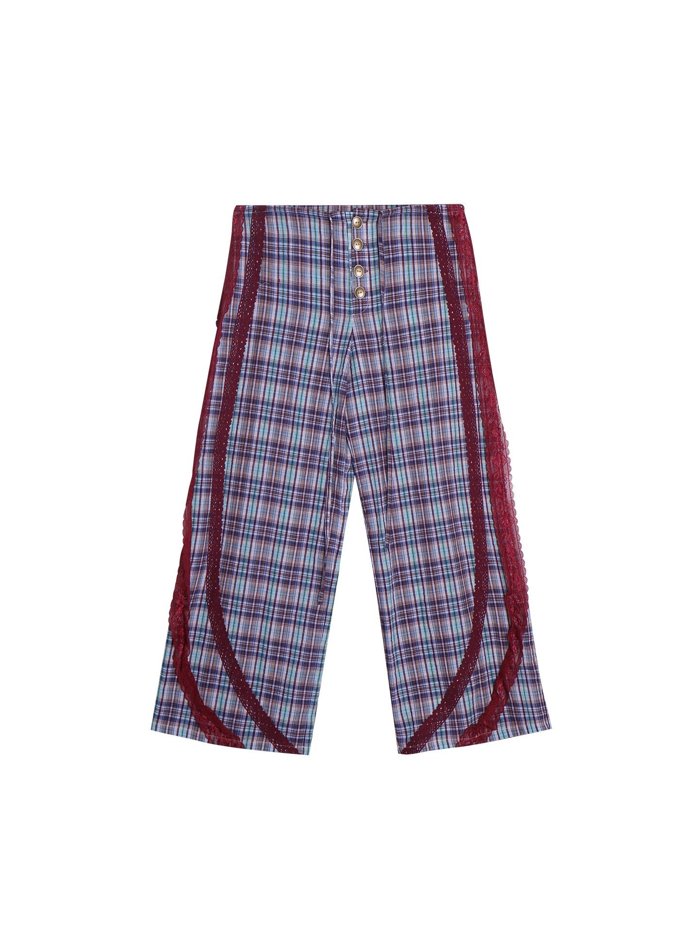 badtaste_Western_Vintage_Plaid_Patchwork_Lace_Relaxed_Women's_Wide-leg_Pants_936989833447_MISSTT