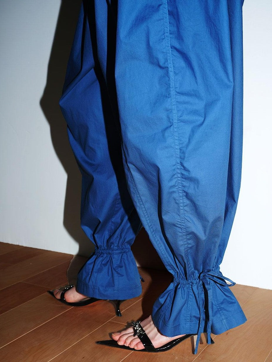 badtaste Western Vintage Solid Balloon Silhouette Cinched Cuff Women's Wide-leg Pants
