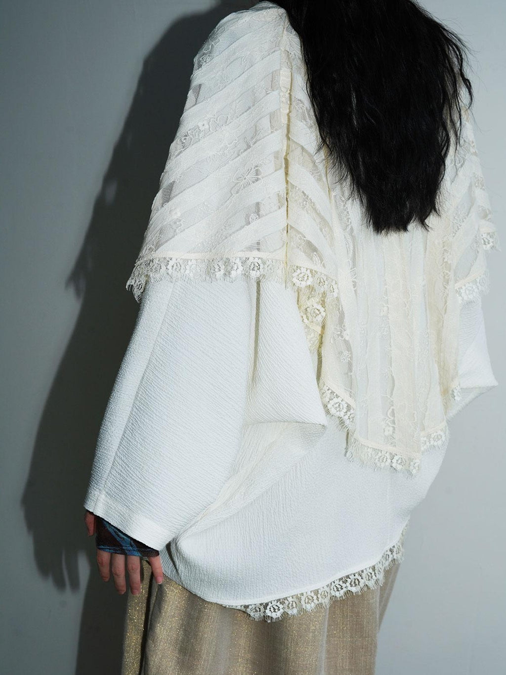 badtaste Western Vintage Solid Patchwork Lace Loose Short Women's Cotton Cardigans
