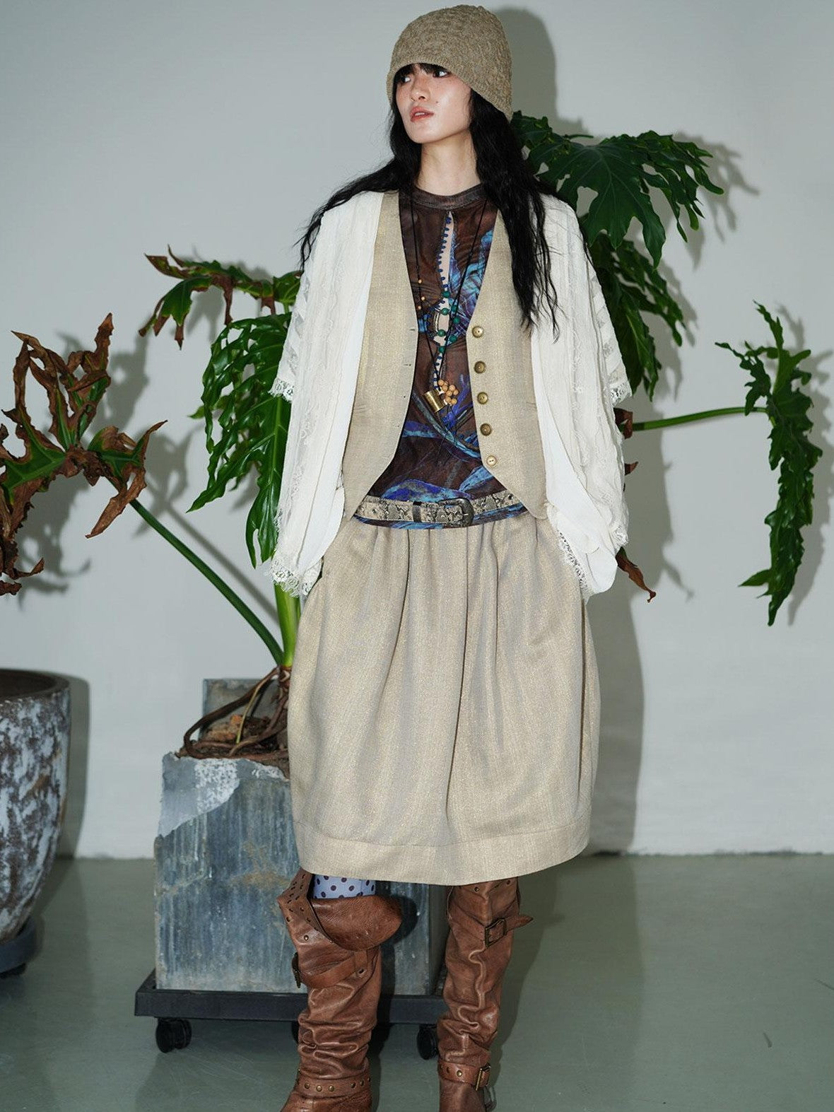 badtaste Western Vintage Solid Patchwork Lace Loose Short Women's Cotton Cardigans