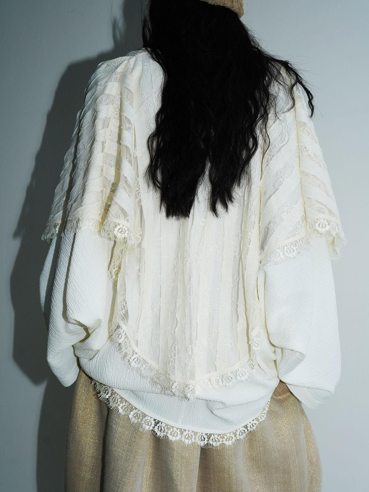 badtaste Western Vintage Solid Patchwork Lace Loose Short Women's Cotton Cardigans