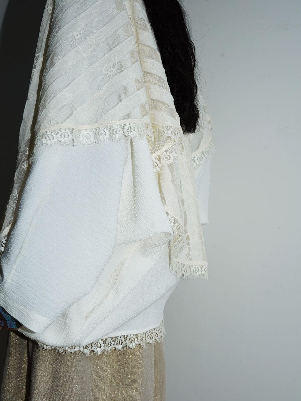 badtaste Western Vintage Solid Patchwork Lace Loose Short Women's Cotton Cardigans