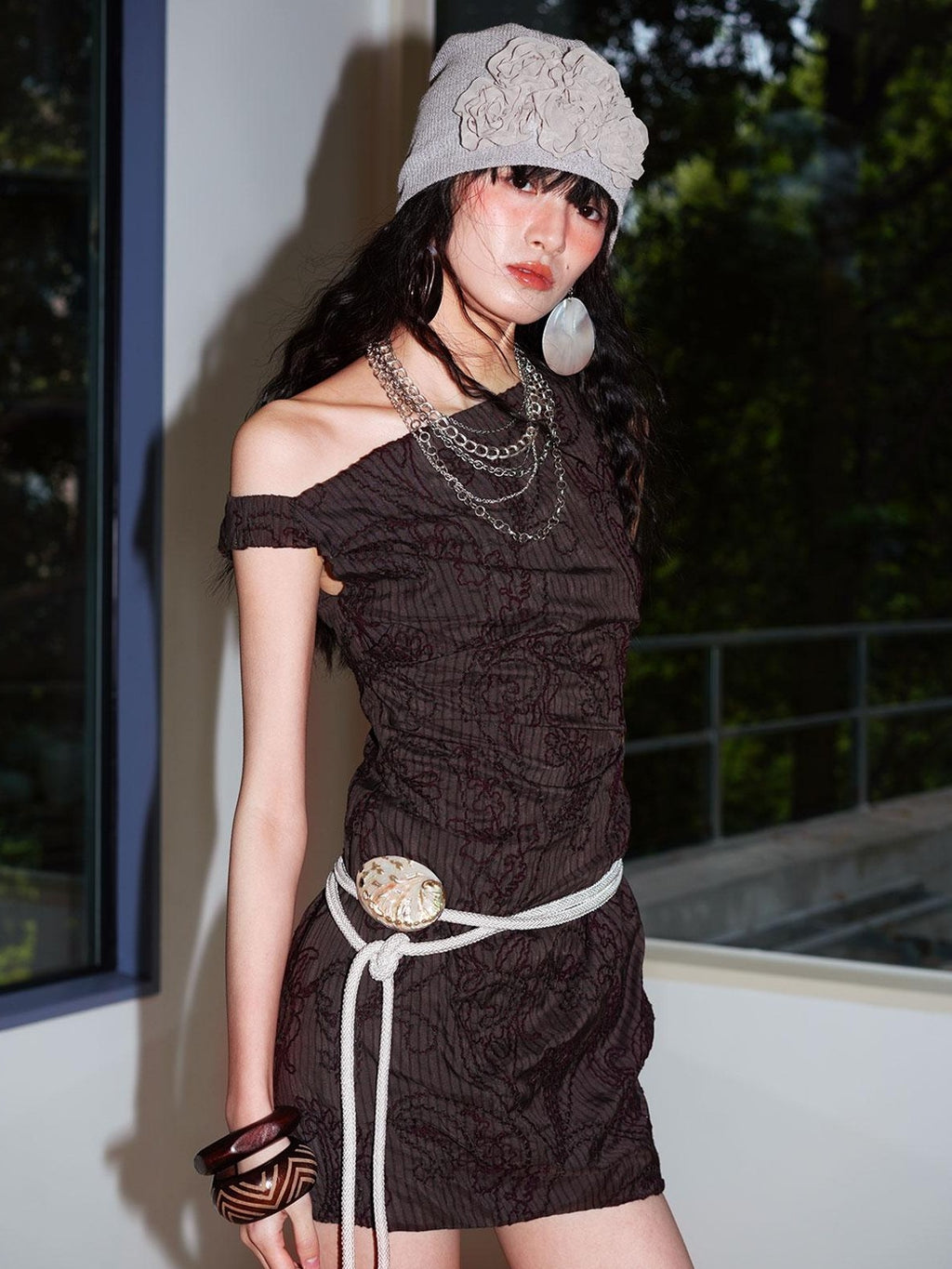 badtaste Western Vintage Woven Tassel Cutout Multiway Women's Natural Shell Belts
