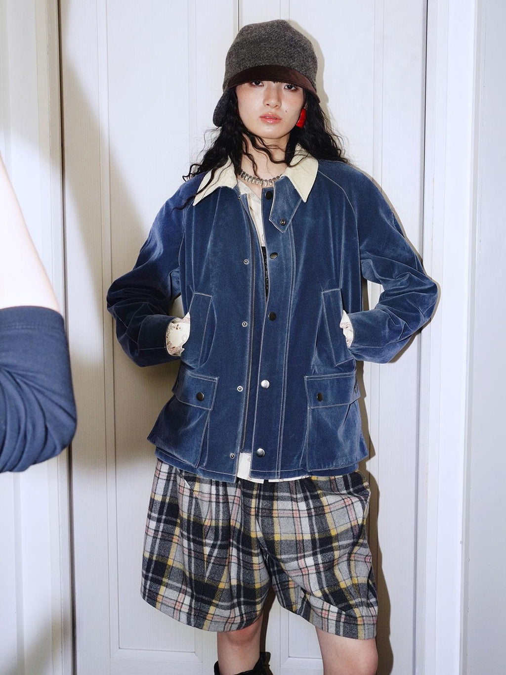 badtaste Western Washed Vintage Wool Lined Women's Wool Blend Utility Jackets