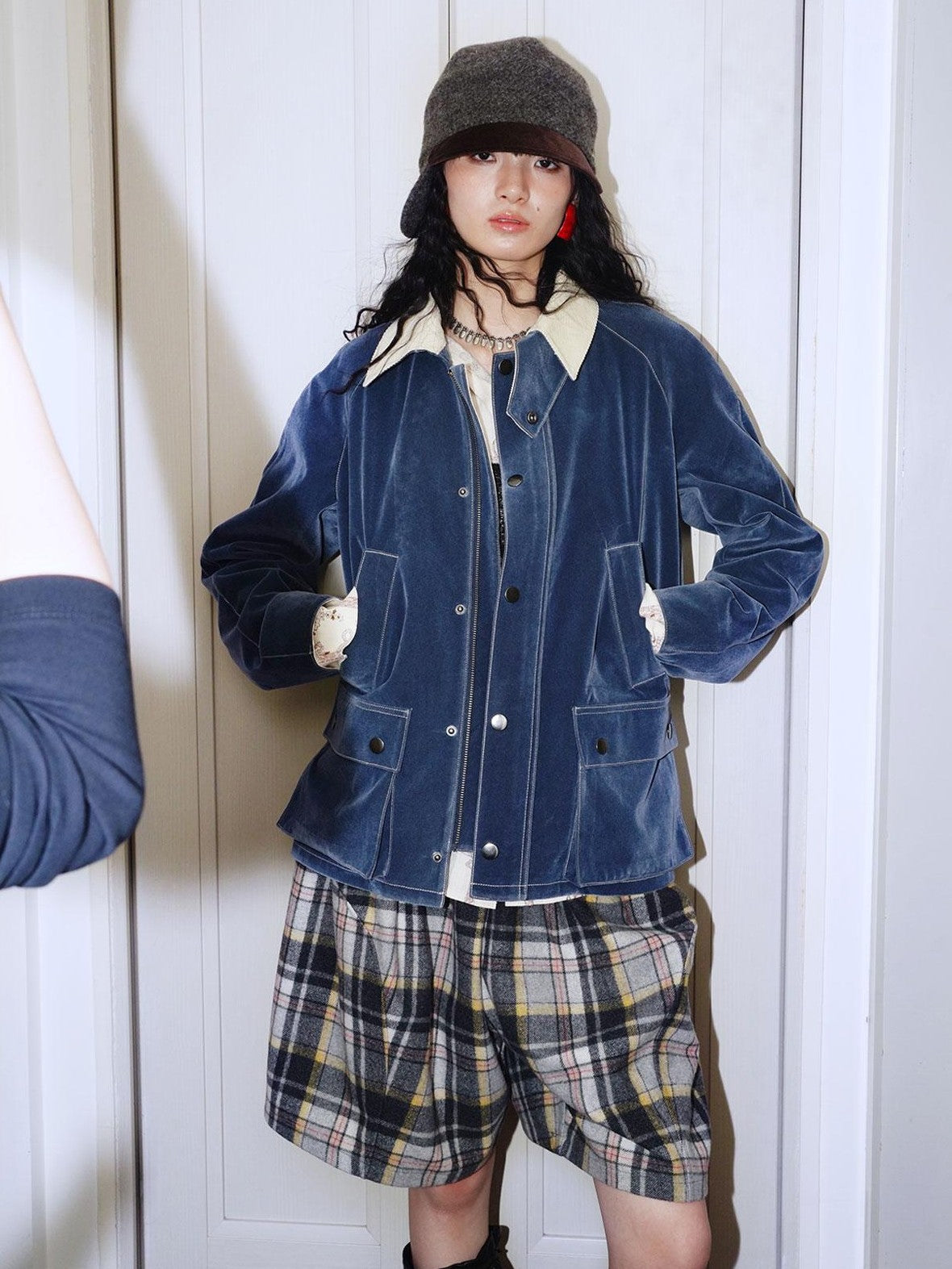 badtaste Western Washed Vintage Wool Lined Women's Wool Blend Utility Jackets