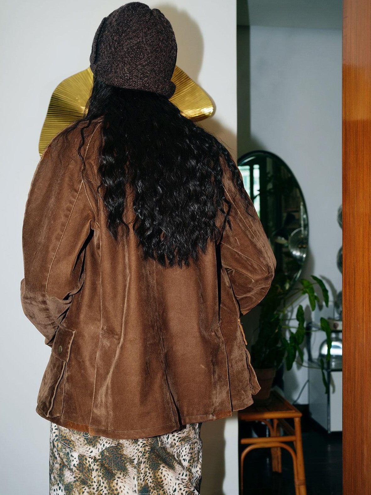 badtaste Western Washed Vintage Wool Lined Women's Wool Blend Utility Jackets