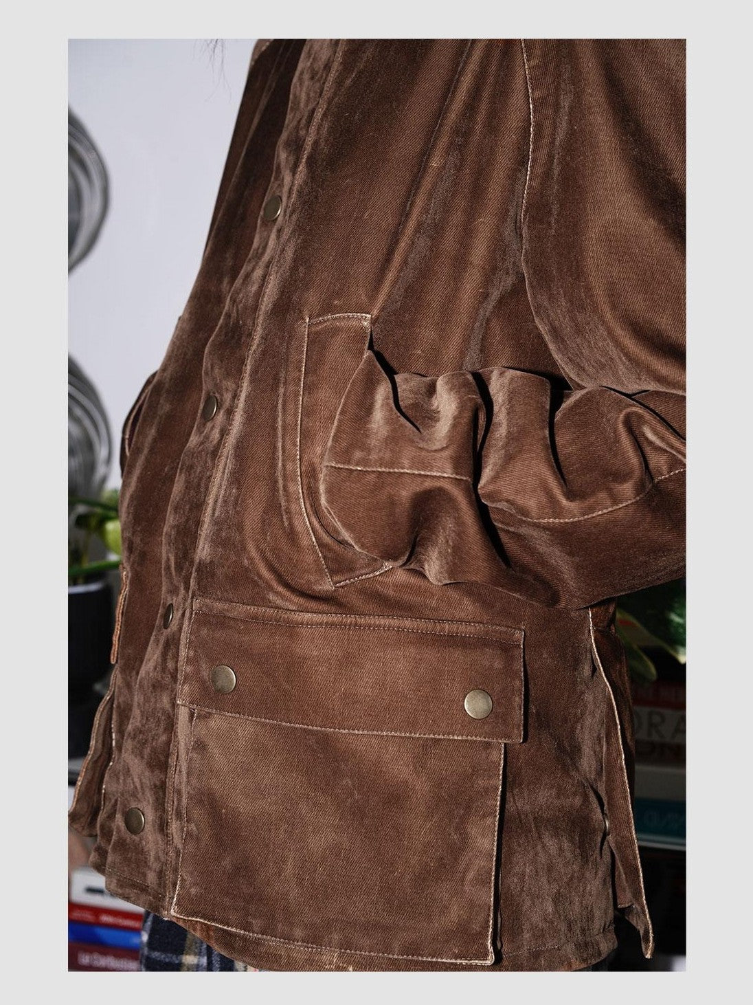 badtaste Western Washed Vintage Wool Lined Women's Wool Blend Utility Jackets