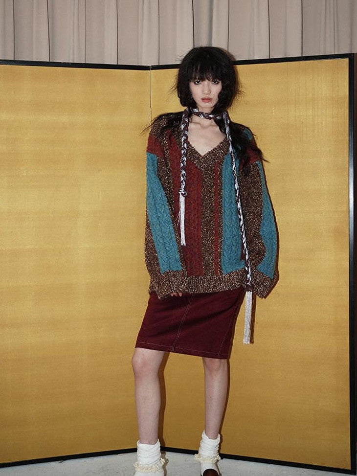 Wine Red Leopard Retro Split Short Slim Women's Suede Pencil Skirts